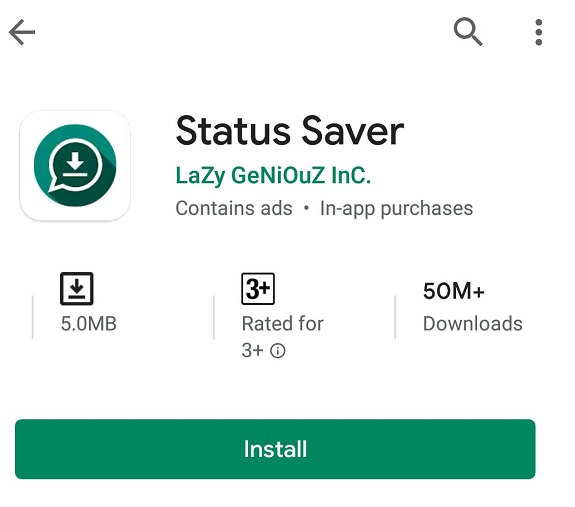 'Status saver' app for Whatsapp