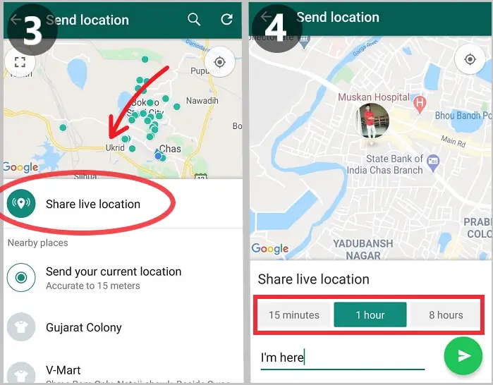 How to share live location on WhatsApp