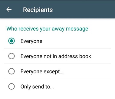 set auto reply in Whatsapp
