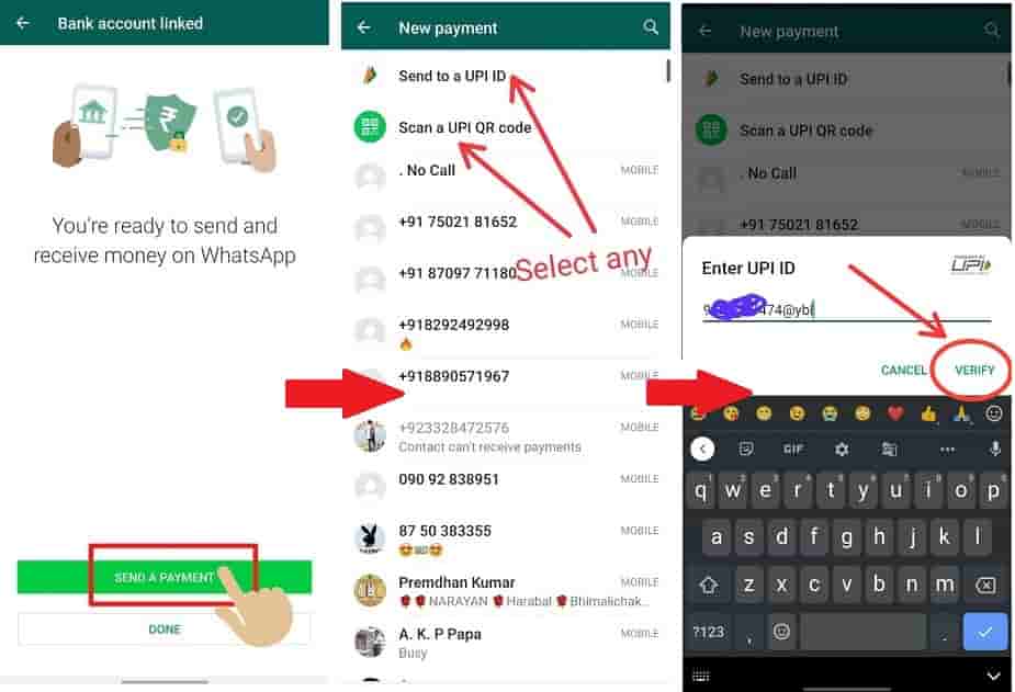 how to make payments through whatsapp